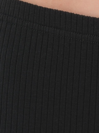 Легинсы для девочек, черные в рубчик