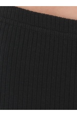 Легинсы для девочек, черные в рубчик