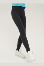 Легинсы для девочек, черные в рубчик