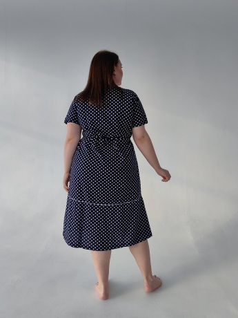 Халат женский темно-синий в горох