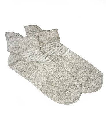 Носки женские спортивные укороченные с бортиком и сеточкой, серые