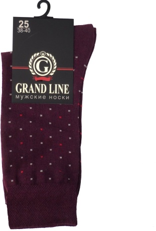 Носки мужские М-154 (горох) бордовый