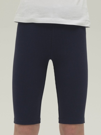 Шорты для девочек, черные в рубчик