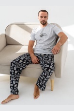 Мужская пижама Не буди медведя (серый)