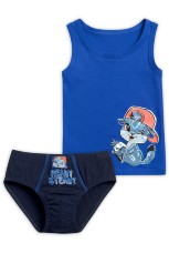 Комплект для мальчиков синий со зверьком в кепке