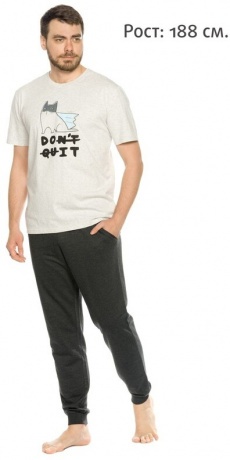 Мужской комплект светло-серый, Не уходи ( брюки, рост 188)