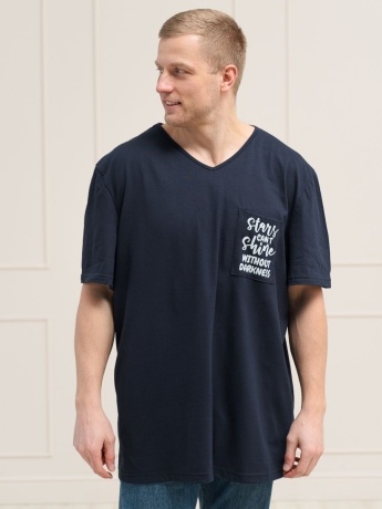 Футболка мужская с карманом, большого размера