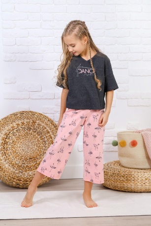 Костюм для девочки Балерина-1 антрацит меланж