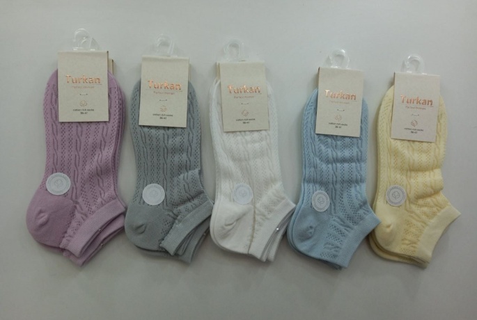 Женские укороченные носки в сеточку "косичку"