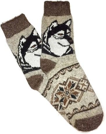 Шерстяные носки высокие с рисунком