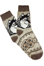 Шерстяные носки высокие с рисунком