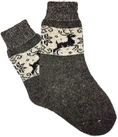 Шерстяные носки высокие с рисунком