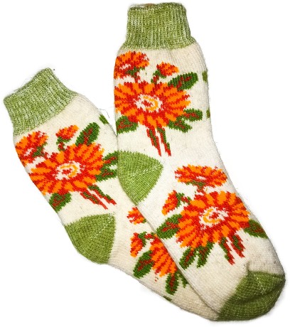 Шерстяные носки высокие с рисунком