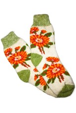 Шерстяные носки высокие с рисунком