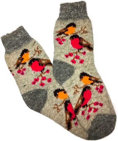 Шерстяные носки высокие с рисунком