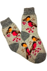 Шерстяные носки высокие с рисунком