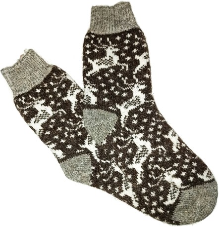 Шерстяные носки высокие с рисунком