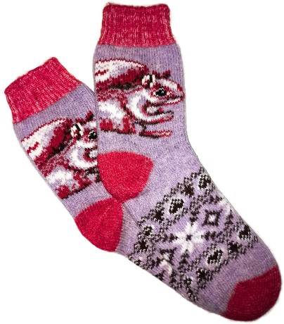 Шерстяные носки высокие с рисунком