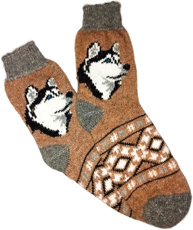 Шерстяные носки высокие с рисунком