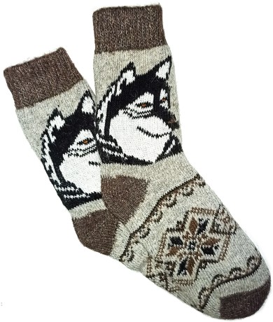 Шерстяные носки высокие с рисунком