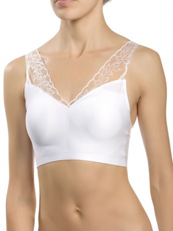 Майка-топ для женщин с кружевными бретелями(белый)