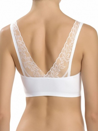 Майка-топ для женщин с кружевными бретелями(белый)