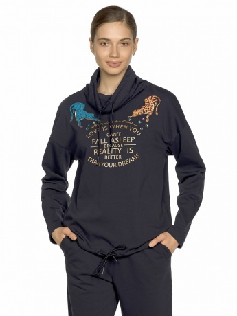 Женский комплект черный с гепардом