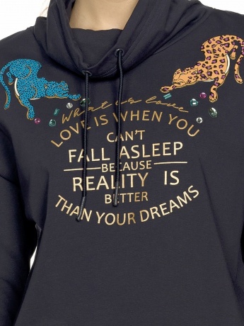 Женский комплект черный с гепардом