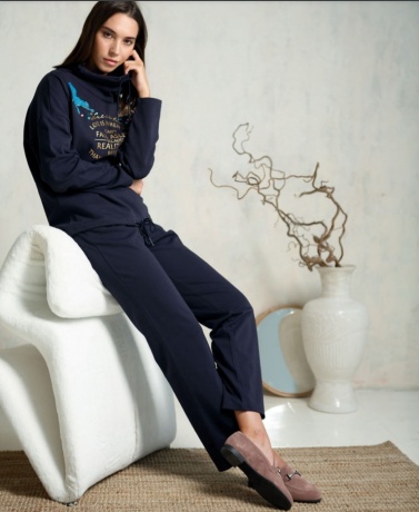 Женский комплект черный с гепардом