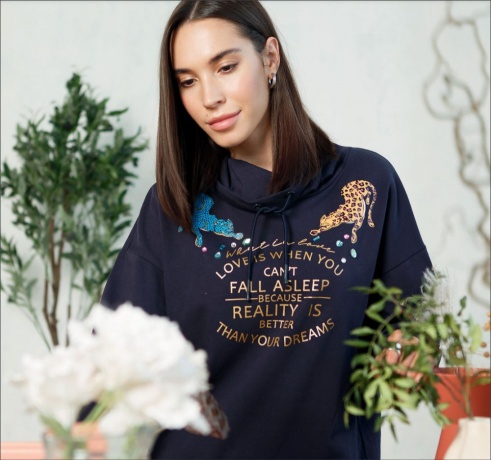 Женский комплект черный с гепардом