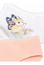 Комплект для девочек (топ+трусики) с зайкой, белый