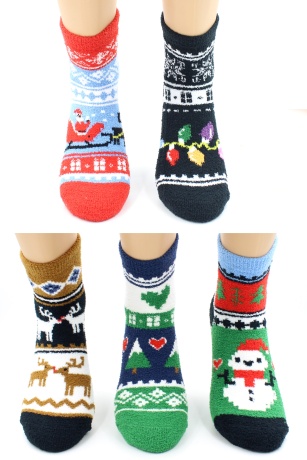 Женские носки Новогоднее ассорти (махра-пенка)
