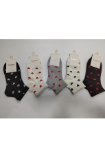 Женские укороченные носки с сердечками