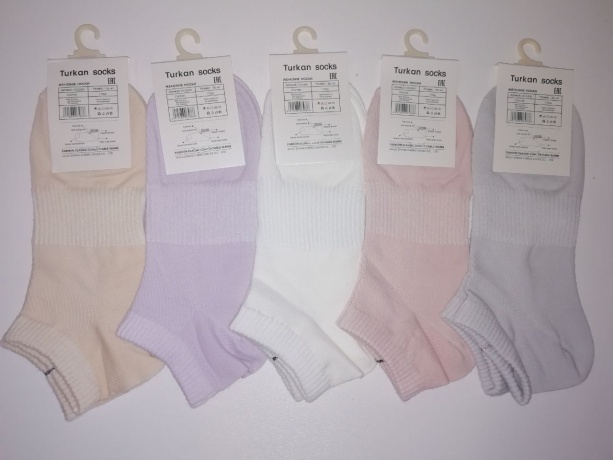 Женские носки ассорти короткие однотонные