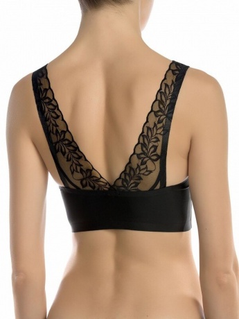 Майка-топ для женщин с кружевными бретелями(черный)