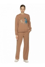 Женский комплект бежевый с гепардом