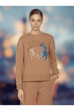 Женский комплект бежевый с гепардом