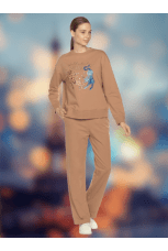 Женский комплект бежевый с гепардом