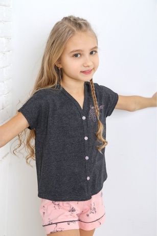 Костюм для девочки Балерина-2 антрацит меланж