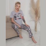 Женская пижама серая с надписями