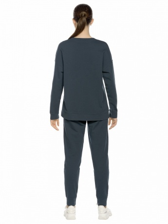 Женский комплект темно-синий с цветком