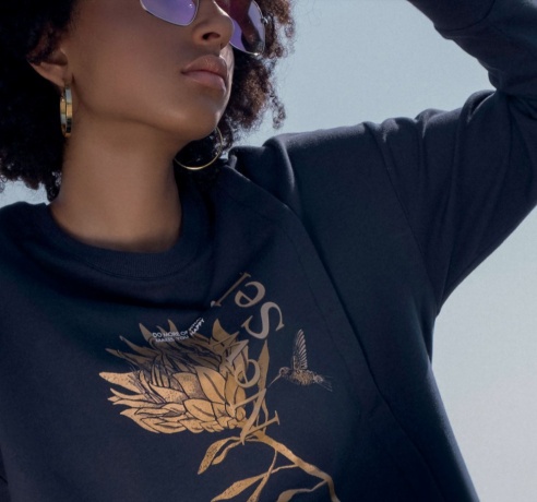 Женский комплект темно-синий с цветком