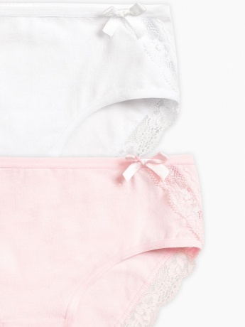 Трусики-слипы для девочек с кружевом (2 штук, рост 98-110)