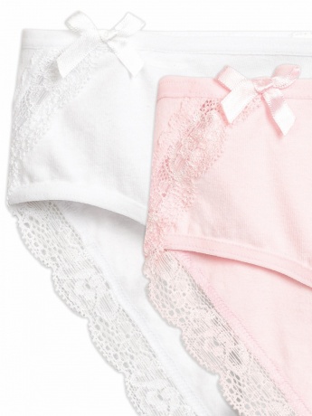 Трусики-слипы для девочек с кружевом (2 штук, рост 98-110)