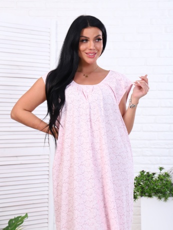 Сорочка женская, нежно-розовая, большие размеры