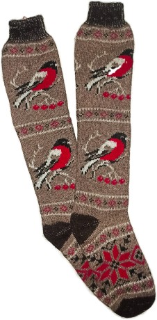 Шерстяные гольфы высокие с рисунками