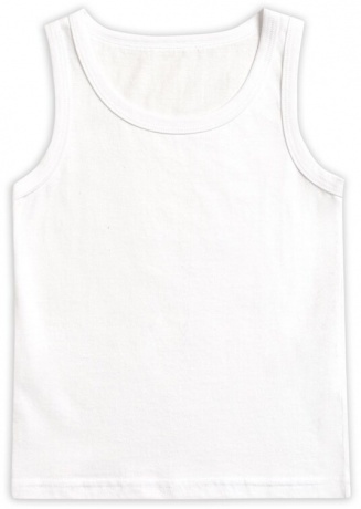 Майка для мальчиков классическая, белая (рост 86-110)