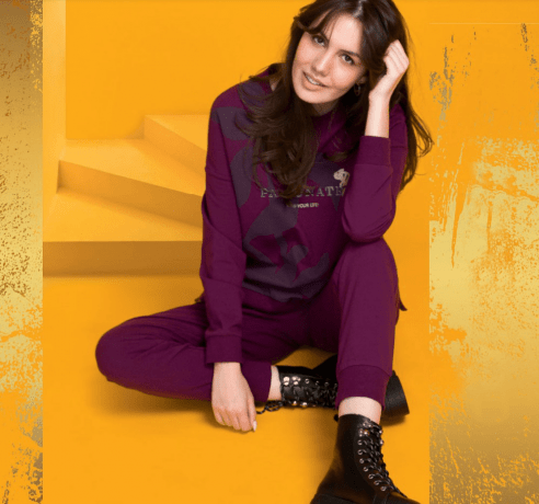 Женский комплект фиолетовый с хамелеоном