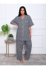 Женская пижама в клетку, большие размеры