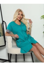 Халат женский бирюза с полосками